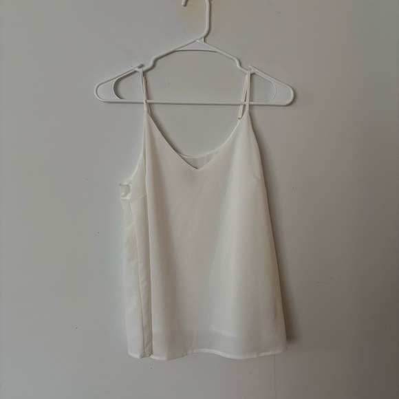 a new day Tops - a new day ivory white silky lightweight material v neck flowy tank top🤍